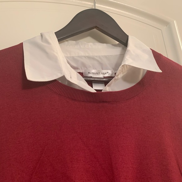 Red Sweater with Built-in Blouse - Picture 2 of 3